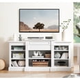 thumbnail image 1 of White Entertainment Stand with Adjustable Shelving | Multifunctional Use, Cable Cutouts | Simple Design, Strong Decorative Outline, 1 of 5