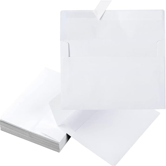 White Envelope Set, Adhesive Release Glue Invitation Letter, Business Letter Paper, Wedding Invitation Creative Stationery Box,40 Pieces
