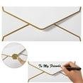 thumbnail image 1 of White Envelopes, Wedding Envelopes, Business Envelopes with V Gold Border, 1Pcs Fancy Envelopes with Gold Border, Standard Envelopes for Checks Letter Mailing 9.49x4.13 In, 1 of 4