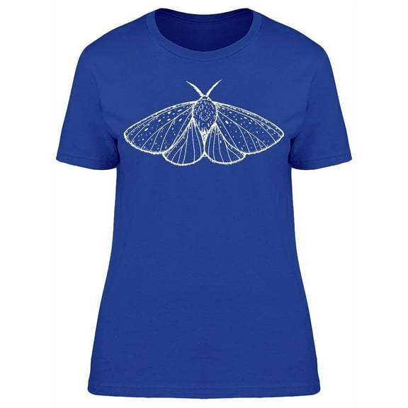White Ermine Moth Hand Drawn T-Shirt Women -Image by Shutterstock, Female x-Large