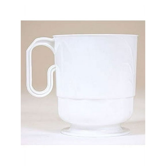 White Etched Elegance Plastic 8oz. Mugs 40ct.