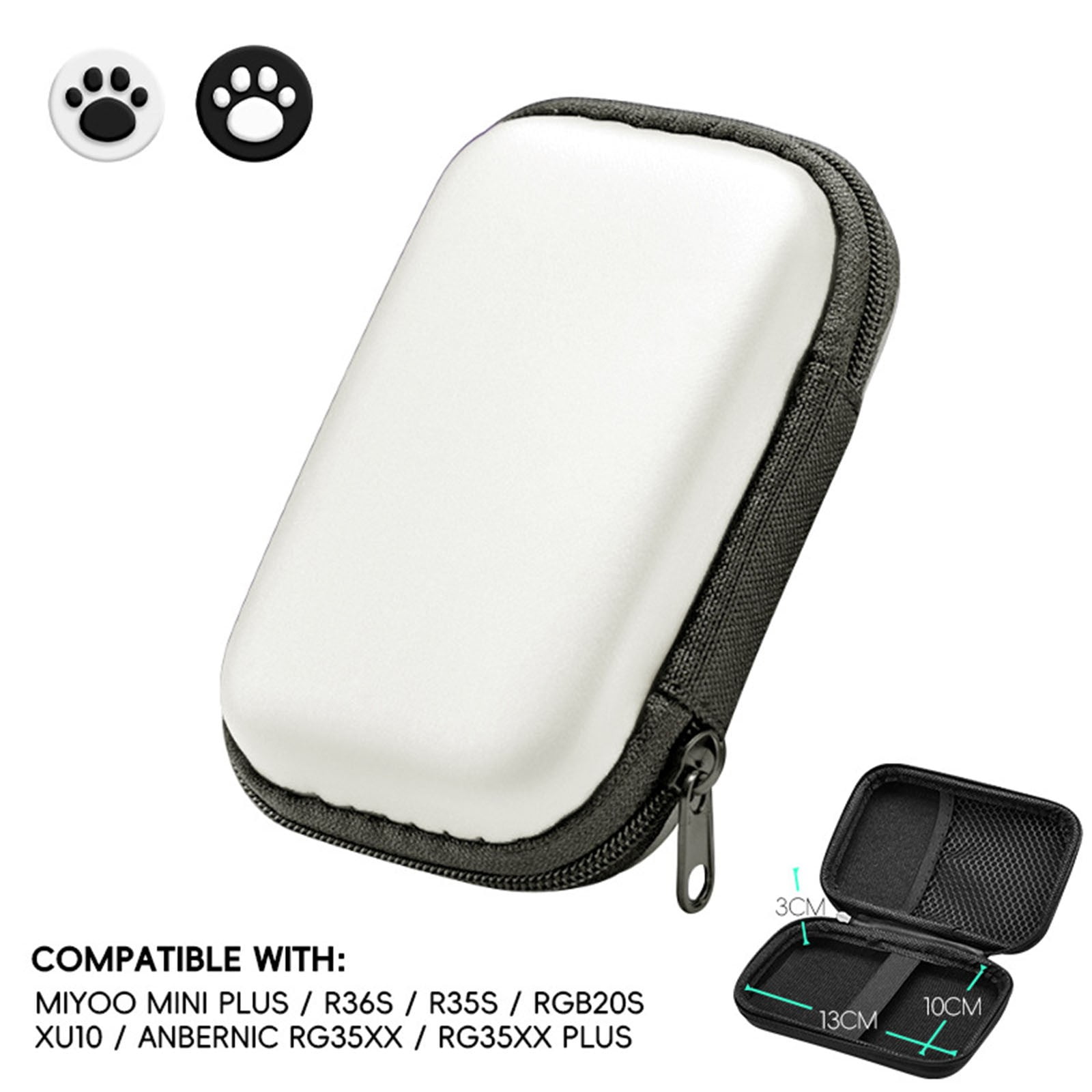 White Eva Hard Case For R35S R36S Miyoo Mini Plus Rg35Xx Handheld Game ...