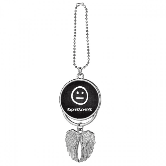 White Expressionless Cute Chat Face Silver Wing Car Pendant Decoration