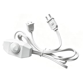 White Extension Cord with Dimmer Switch, 6FT/1.8m Lamp Dimmer, 2 Prong Rotary Control for 120V 150W Dimmable LED/Halogen/Incandescent Lights