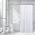 thumbnail image 1 of White Extra Long Shower Curtain Polyester 12 Rings 79"L x 71"W, 1 of 7