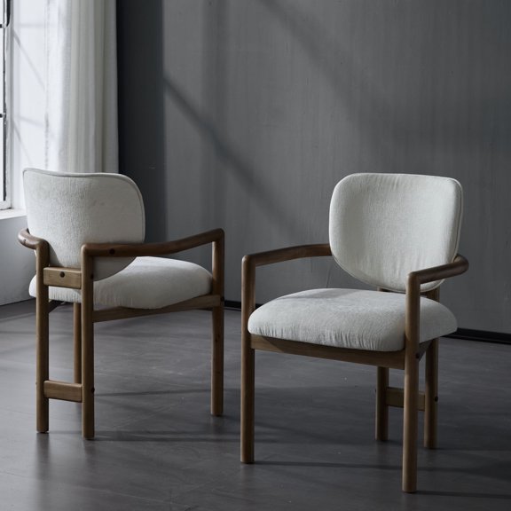 White Fabric Seating - Ergonomic Sitting Posture - Restaurant Use - Soft & Breathable Foam Filling