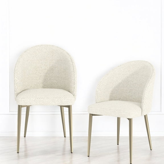 White Fabric and Synthetic Wood - Versatile Usage - Cafe or Bistro - 23.00 in Product Depth