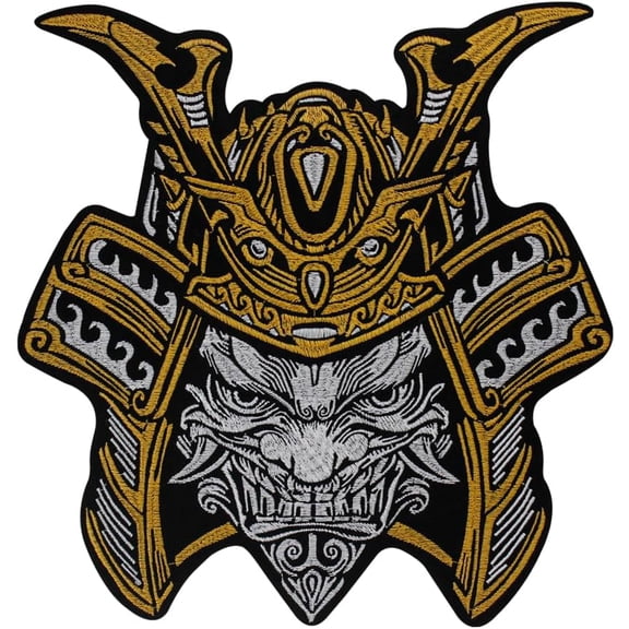 White Faced Armored Warrior Embroidered Patches Iron on Patches for Costume Denim Jacket Patch DIY Appliqu 1 piece
