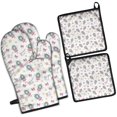 thumbnail image 1 of White Fairy Cat Pattern Kitchen Oven Mitt and Pot Holder Sets 2 Pcs for Baking, Cooking and Grilling, Heat Resistant Up To 392 °F, 1 of 7