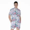 thumbnail image 1 of White Fairy Rose Unicorn Pattern Short Sleeve Men'S Rompers, Unicorn Casual Summer Jumpsuits Outfit, 1 of 4