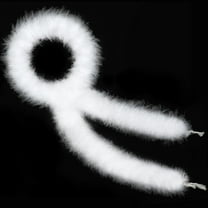 White Fake Marabou Feather Boa - 1 Pc 2 Yards Faux Feathers Boa Bulk - Fabric Feather Scarf for Clothes, Adults,DIY Craft and Holiday Party Christmas Tree Decoration