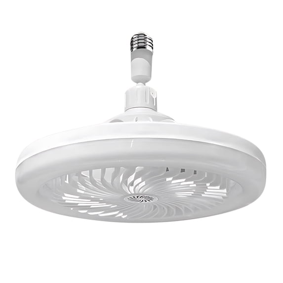 White Fan Light E27 Ceiling Fan Led Light With Fan 3-Rate Light And Wind Energy-Saving For Study Bedroom Living Room 9.8X9.8X4.7In 0.6Lb
