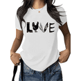 thumbnail image 1 of White Farm Love Print Tshirt Funny Chicken Graphic Tees Country Style Shirts Casual Short Sleeve Womens S-5XL Tops, 1 of 5