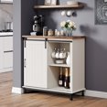 White Farmhouse Accent Buffet Sideboard, Storage Console Table