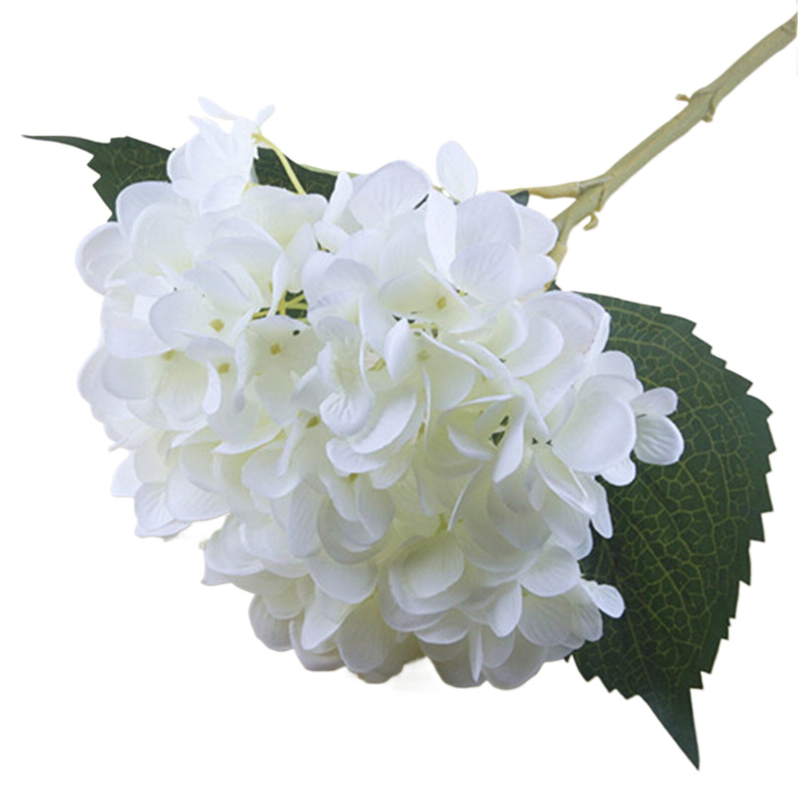 10 Pcs White Artificial Hydrangea Flowers - 9" Silk Faux Hydrangea Bouquets For Wedding Centerpieces & Home Decor