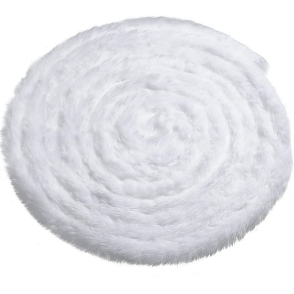 White Faux Fur Trim Ribbon,Happon Christmas Trimming Furry Ribbon Artificial Stripe Fur Fabric Garland Trim for Christmas Tree Holiday Garlands Party Decor(1.97 Inch x 19 Feet)