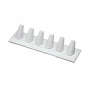White Faux Leather 6-Ring Short Finger Jewelry Display