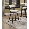 thumbnail image 1 of White Faux Leather Upholstered Counter Height Chairs Set of 2 Dark Gray Metal Frame Dining Furniture, 1 of 5