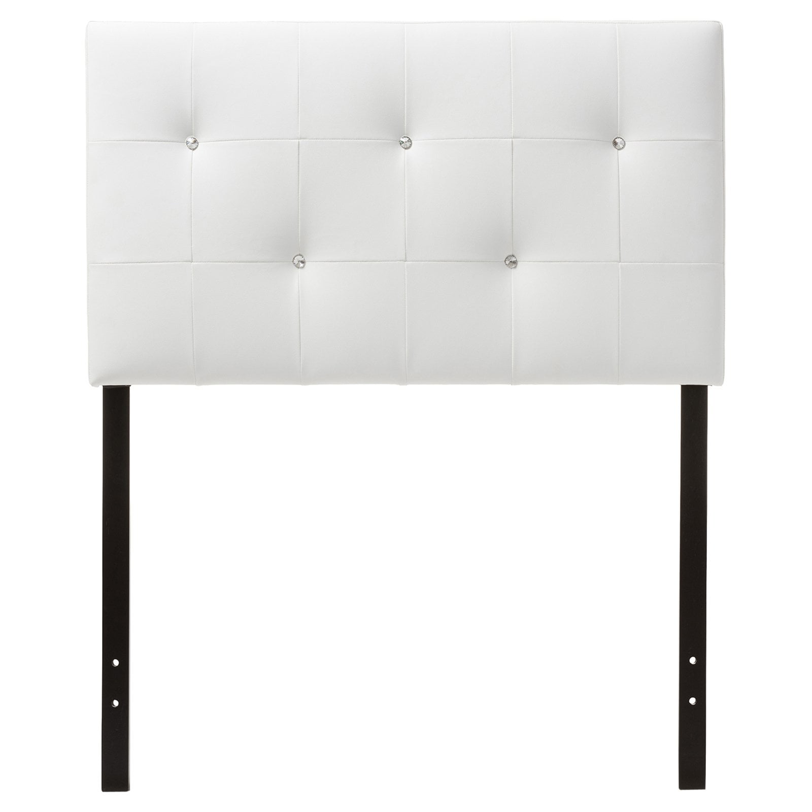 White Faux Leather Upholstered Twin Size Headboard