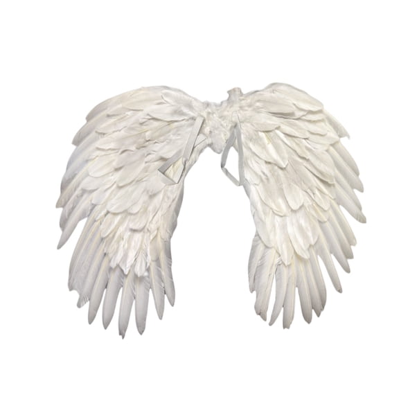 White Feather Angel Wings Halloween Accessory Party Wings with a Feather Halo