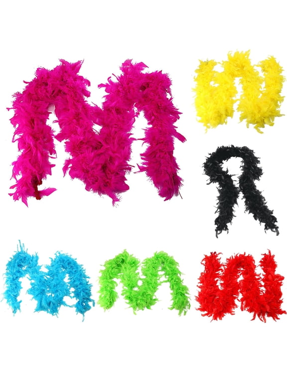 White Feather Dance Scarf - 1.8m Fluffy Performance Wrap for Stage Show Party Wedding Accessory