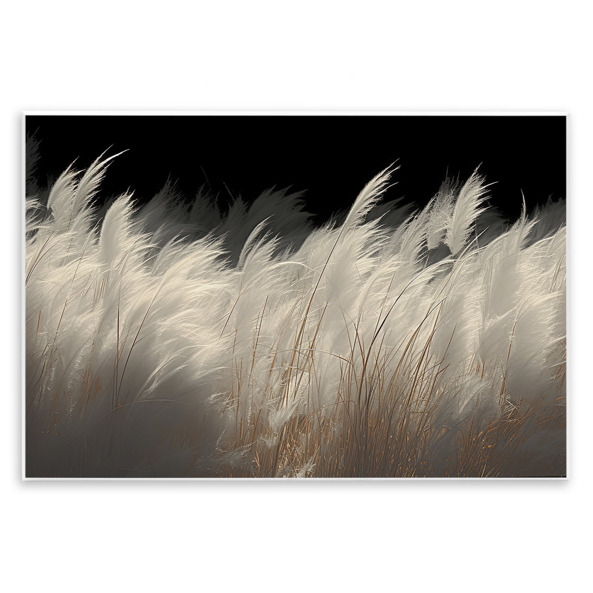 White Feathers Windblown Grasses Wall Plaque Art, design by Decent Exposures