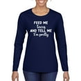 thumbnail image 1 of White Feed Me Tacos And Tell Me I'm Pretty Cinco de Drinco Cinco De Mayo Womens Long Sleeve T-Shirt, Navy, Large, 1 of 5