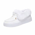 thumbnail image 1 of White Women'S Snow Boots Fleece Lined Winter Warm Comfortable Casual Outdoor Round Toe Thick Soled Flat Shoes Non-Slip Anti-Fatigue Size 38, 1 of 7