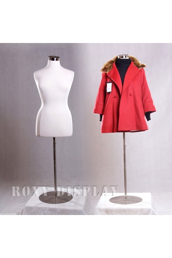 White Female Large Size 14-16 Mannequin Dress Body Form #F14/16W+BS-04