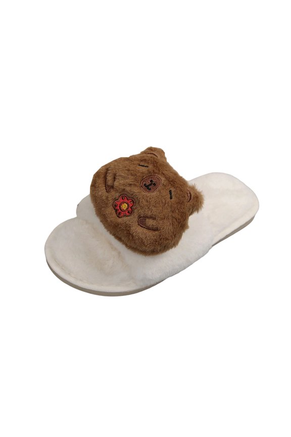 White Female Open Toe Fun Design Sandals For Autumn And Winter Comfort Home Slippers Ideal For Casual Wear