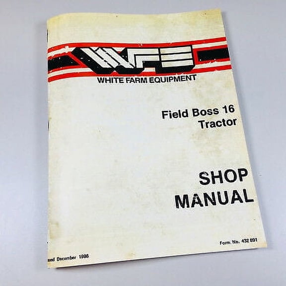 White Field Boss 16 Tractor Shop Manual Service Repair Book
