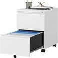 White Filing 3 Drawers on Wheels Under Desk Metal Rolling File