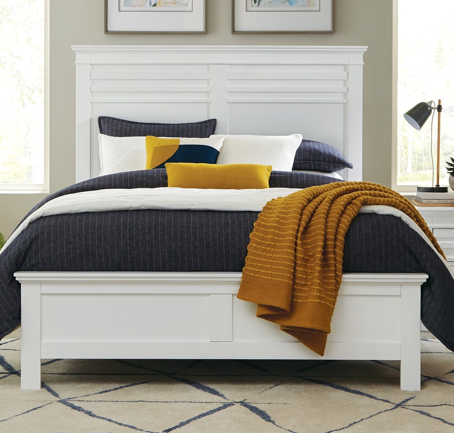 Grain Wood Furniture Greenport Solid Wood Louvered Bed, 58 OFF
