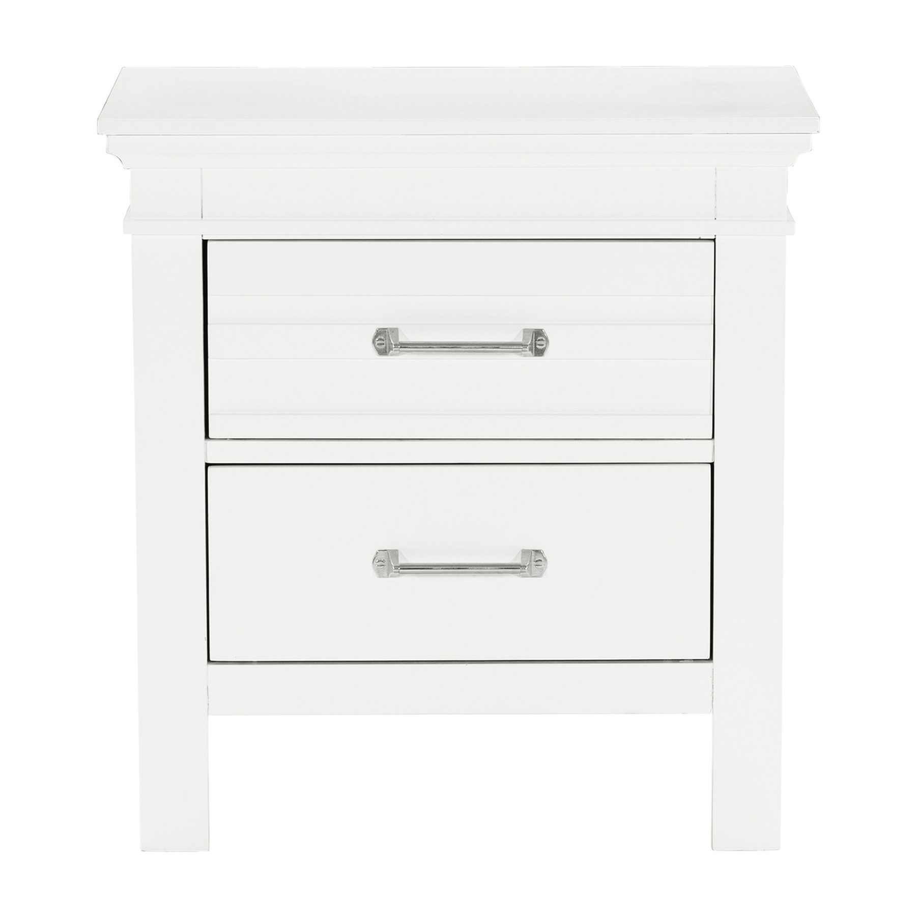 White Finish 2 - Drawer Drawer Storage | Bedroom Nightstand | Antique ...