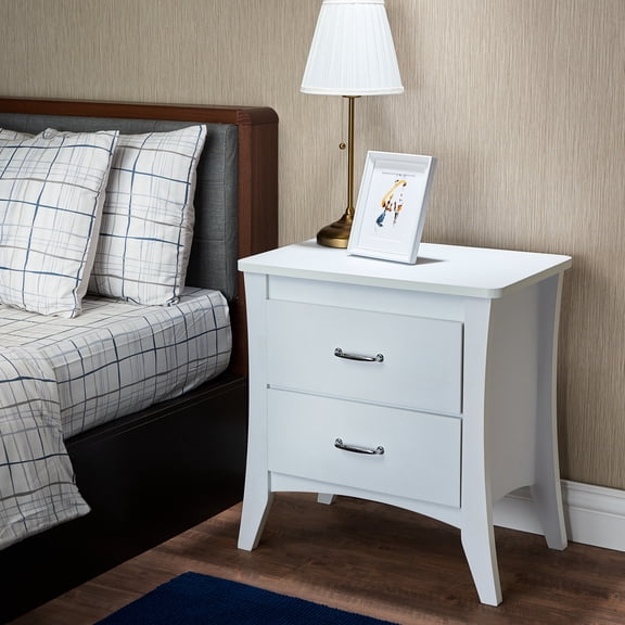White Finish Accent Table With 2 Assembly - Wooden Case-frame, Tapered Legs, , 25" H X 24" W 16" D Combination
