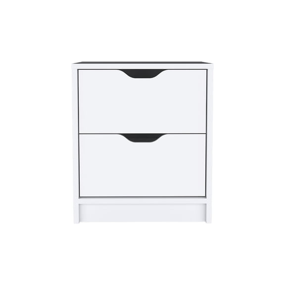 White Finish Appearance - Two Drawer Feature - Bedroom Furniture - Quality Material Build