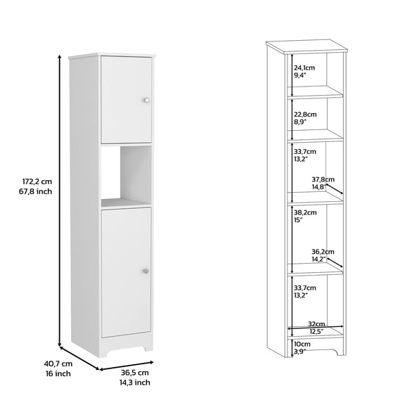 White Finish Cabinet - Four Interior Shelves for Organization - Mudroom - Store Outdoor Gear