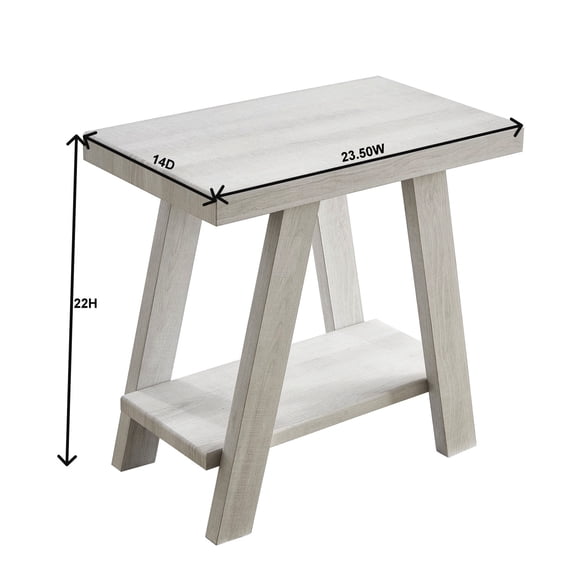 White Finish Design - Under - Table Shelf Storage - Bedroom Setup - Functional Furnishing