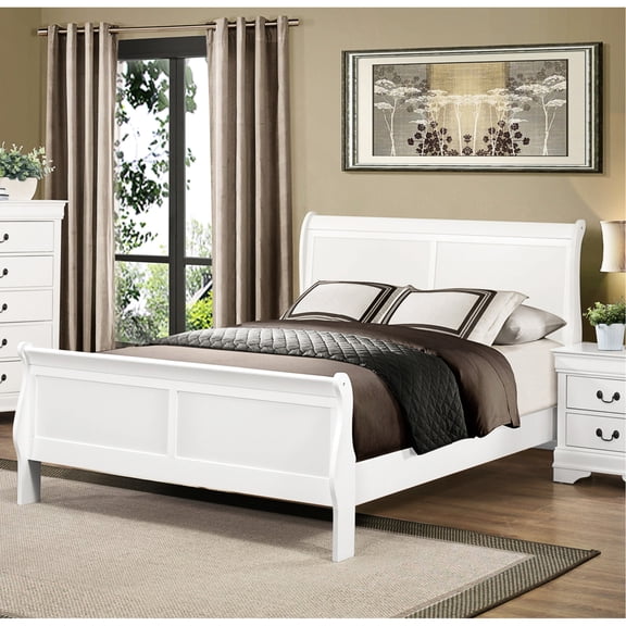 White Finish - Full Size Bed for Traditional Bedroom Setup