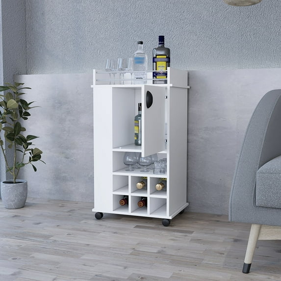 White Finish & Generous Surface / Create an Elegant Bar Setup at Home