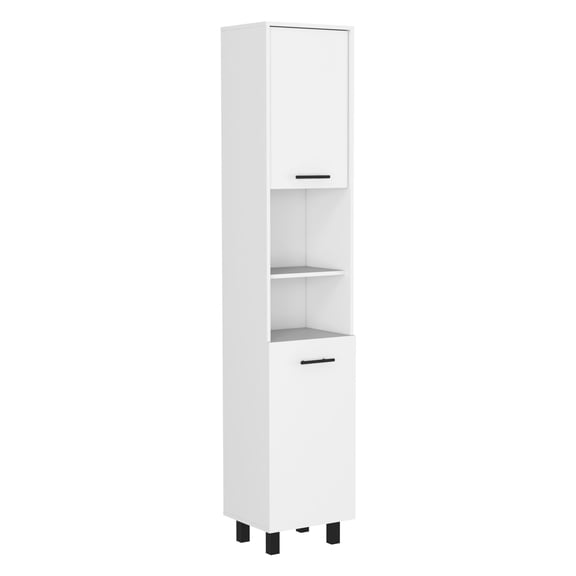 White Finish Pantry Cabinet - 3 Interior Shelves, Offers Practical Storage Spacious Maximizes In Kitchen Area