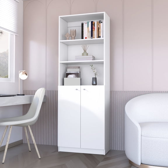 White Finish | Storage Solution for Rooms with Efficient Space Use | Multifunctional Bookcase for Different Needs