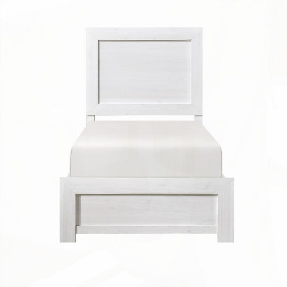 White Finish Twin Size Bed in a Box, 1pc Furniture