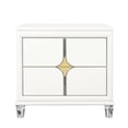 thumbnail image 1 of White - Finished Rubberwood Nightstand / Bedroom Decor / Easy - Access Drawer Pulls, 1 of 2
