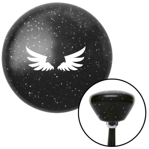 White Firebird Wings Black Retro Metal Flake Shift Knob with M16 x 1.5 Insert Auto