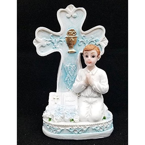 White First Communion Boy Favors in Clear Box - Set of 12