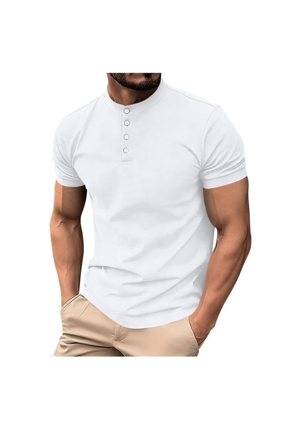 White Fishnet Basic Workout Gym Brunch Jogger Outfits for Man Fall Summer Short Sleeve Crewneck High Neck Outfits Sweatshirt Man Button 2026 Clothing Fashion M