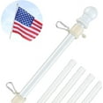 White Flag Poles for Outside House 5ft Tangle Free Flag Pole for