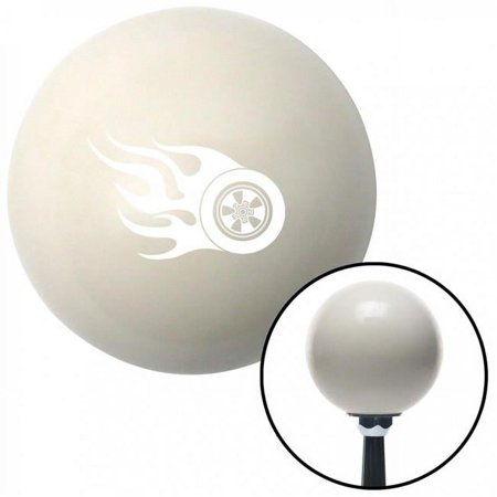 White Flaming Wheel Ivory Shift Knob with M16 x 1.5 Insert Shifter Auto Manual Brody