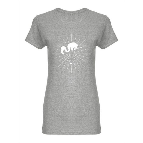 White Flamingo Silhouette Shaped T-Shirt Women -Image by Shutterstock, Female XX-Large